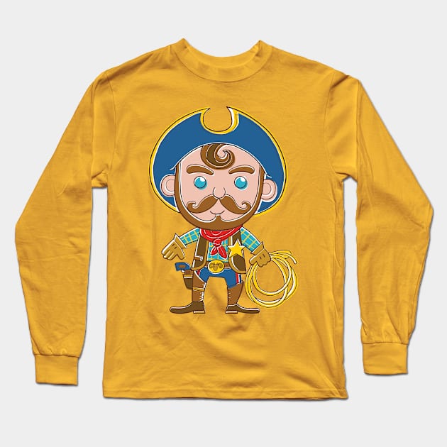 Cowboy quick on the draw Long Sleeve T-Shirt by vaughanduck